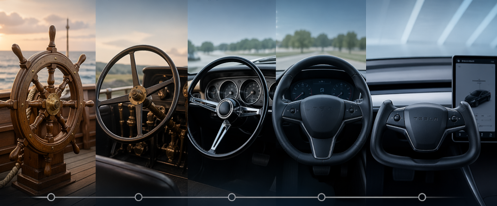 Эволюция руля: от деревянного штурвала до джойстика в Tesla — BlackCar
